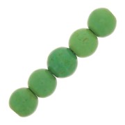 Perles rondes 4 mm imitation Howlite teintées - Vert x30