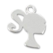 Pendentif girly 25 mm argenté  x1|raw }}