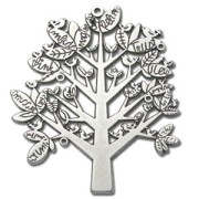 Pendentif arbre à pensées 70 mm Placage Argent fin vieilli x1|raw }}