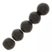 Perles rondes 6 mm imitation Howlite teintées - Noir x20