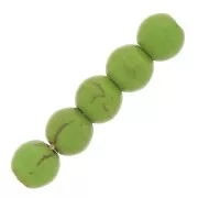 Perles rondes 6 mm imitation Howlite teintées - Vert clair x20