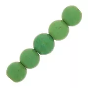 Perles rondes 8 mm imitation Howlite teintées - Vert x10