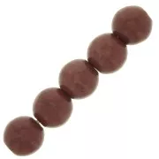 Perles rondes 8 mm imitation Howlite teintées - Marron x10