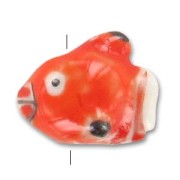 Poisson en céramique 13x16 mm Rouge x1