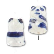 Panda en céramique 19x12 mm Blanc/Bleu x1