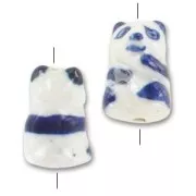 Panda en céramique 19x12 mm Blanc/Bleu x1