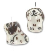 Chien en céramique 14x10 mm Brun x1|raw }}