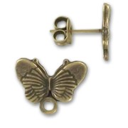 Clous d'oreilles papillon 16 mm bronze x2