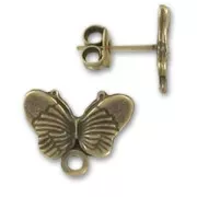 Clous d'oreilles papillon 16 mm bronze x2