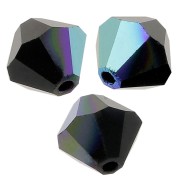 Perles toupies Preciosa - Rondelle Bead 3 mm - Jet AB x30