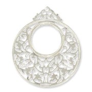 Pendentifs légers travaillés 59 mm argenté x6|raw }}