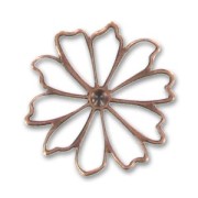 Pendentifs légers fleurs 40 mm cuivré vieilli x6
