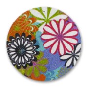 Pendentif fleurs 50 mm en bois décoré Pop x1|raw }}