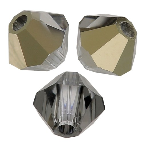 Perles toupies Preciosa - Rondelle Bead 3 mm - Crystal Starlight Gold Half x30