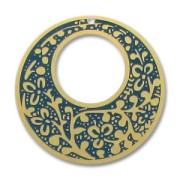 Sequin résine époxy 38 mm Dark Green Turquoise/doré x1|raw }}