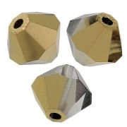 Perles toupies Preciosa - Rondelle Bead 5 mm - Crystal Aurum Half x12