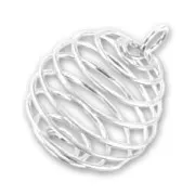 Cage à perle pendentif 20 mm argenté x1