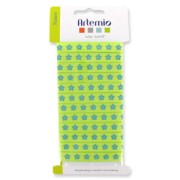 Ruban imprimé fleur Turquoise fond Vert x 5m