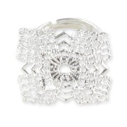 Bague estampe carrée 22 mm argenté x1|raw }}