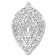 Pendentif léger feuille 56 mm argenté x1|raw }}