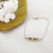 Intercalaire rectangle arrondi 21x6 mm - Plaqué Or 3 microns x1