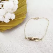 Intercalaire rectangle arrondi 21x6 mm - Argent 925 x1