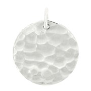 Pendentif rond martelé 15 mm avec anneau fermé - Argent 925 x1|raw }}