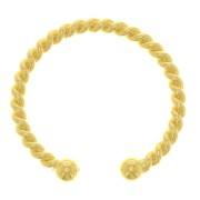 Bague fine torsadée réglable avec 2 petites boules - Doré à l'or fin x1|raw }}