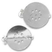Broche plateau trouée 18 mm rhodié x1