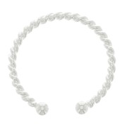 Bague fine torsadée réglable avec 2 petites boules - Argenté x1