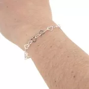 Chaîne maille fantaisie coeur 5.8 mm - Argent 925 x50cm