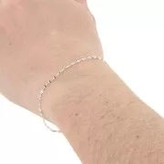 Chaîne maille Fantaisie 1.4 mm - Placage argent fin x50cm