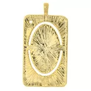 Pendentif carte de tarot - Le monde - avec oxyde de Zirconium 34x18 mm - Doré x1