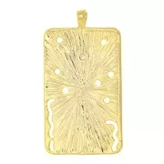 Pendentif carte de tarot - L'étoile - avec oxyde de Zirconium 34x18 mm - Doré x1