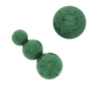 Assortiment 26 perles rondes 6-8-10 mm et 2 cabochons en résine opaque - Malachite|raw }}