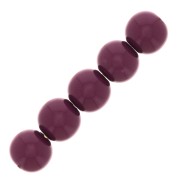 Perles en résine opaque 6 mm - Aubergine x10