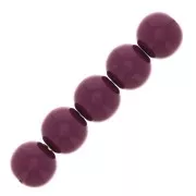 Perles en résine opaque 6 mm - Aubergine x10