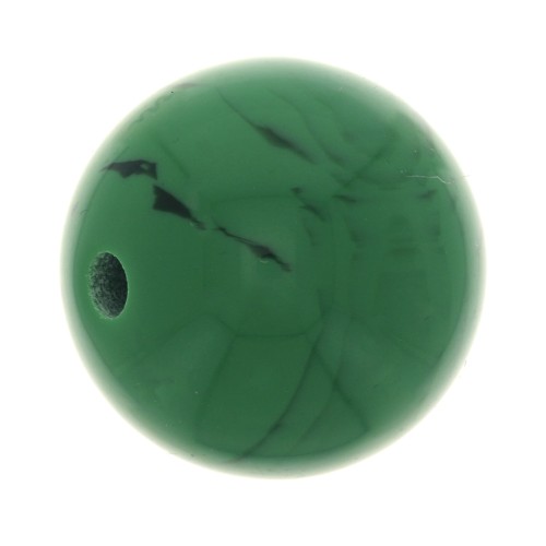 Perle en résine opaque 10 mm - Malachite x1
