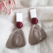 Perle en résine opaque 14 mm - Grenat x1