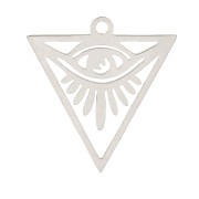 Pendentif triangle évidé motif oeil 20x19 mm - Acier inoxydable x1