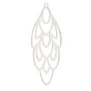 Pendentif plume design 52x19 mm - Acier inoxydable x1|raw }}
