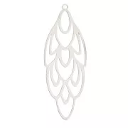 Pendentif plume design 52x19 mm - Acier inoxydable x1