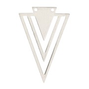 Pendentif 2 trous triangle évidé 36x24 mm - Acier inoxydable x1
