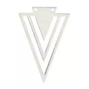 Pendentif 2 trous triangle évidé 36x24 mm - Acier inoxydable x1