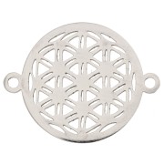 Intercalaire rond ajouré motif Fleur de vie 17 mm - Acier inoxydable x1|raw }}