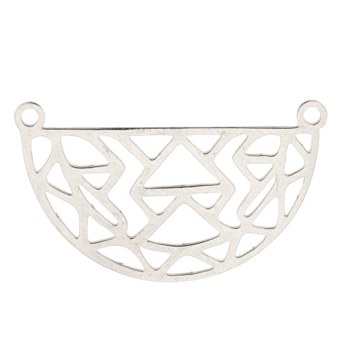 Intercalaire demi-cercle ajouré pour collier 31x18 mm - Acier inoxydable x1