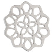 Intercalaire rosace fleur ajouré 14 mm - Acier inoxydable 316L x1