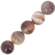 Perle ronde 12 mm pierre gemme Agate du Botswana  x1|raw }}