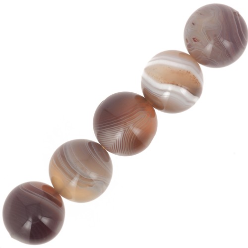 Perle ronde 12 mm pierre gemme Agate du Botswana x1