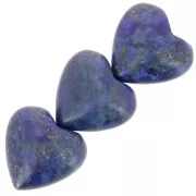Perles en pierre gemme Lapis Lazuli coeurs 14 mm x4